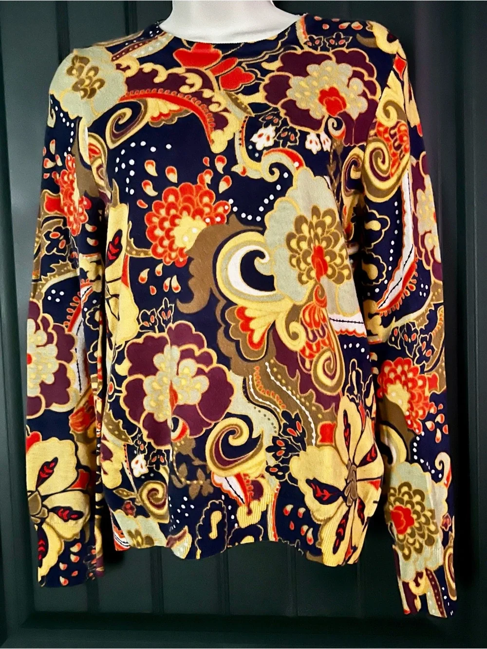 J. Crew women’s size medium Floral Paisley Crewneck Sweater